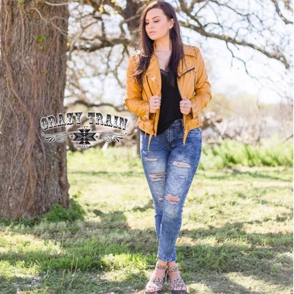 🚂Crazy Train🔥 PLUS Mustard Motorcycle Jacket🔥 - Picture 2 of 6